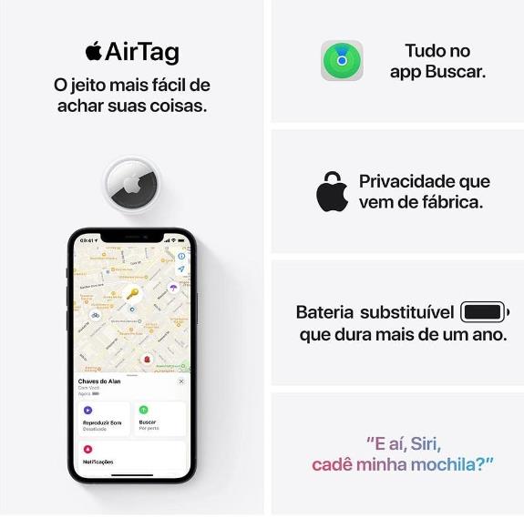Como funcionam os rastreadores Apple AirTag e Galaxy SmartTag e onde comprar com desconto? - AirTag Tecnologia e Internet especificacoes airtag