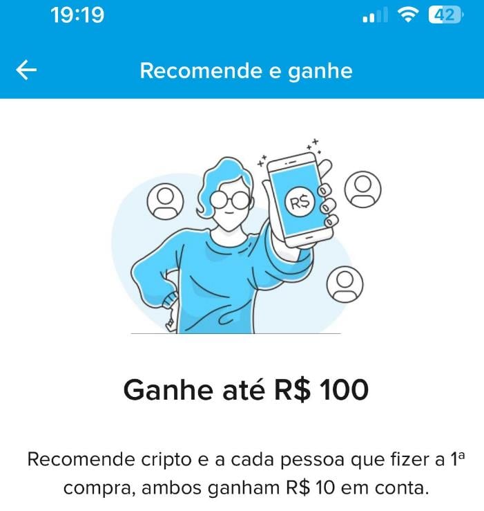 Através do link http://mpago.li/18ZNxti você ganhar R$ 10,00 de saldo na sua conta Mercado Pago ao fazer sua primeira compra de criptomoedas pelo app.